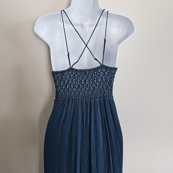 Free People FP One Dress Womens Small Adella Blue Maxi Lace Boho Festival Hippie - Picture 8 of 9